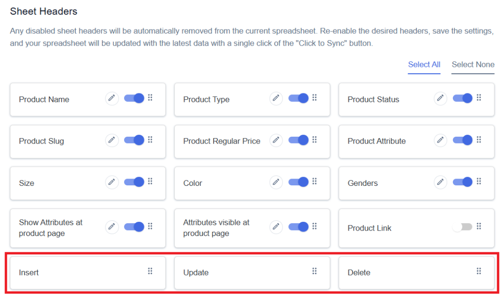 Sheet Headers